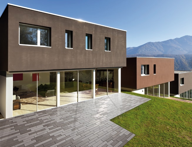 beautiful modern house with garden, outdoor